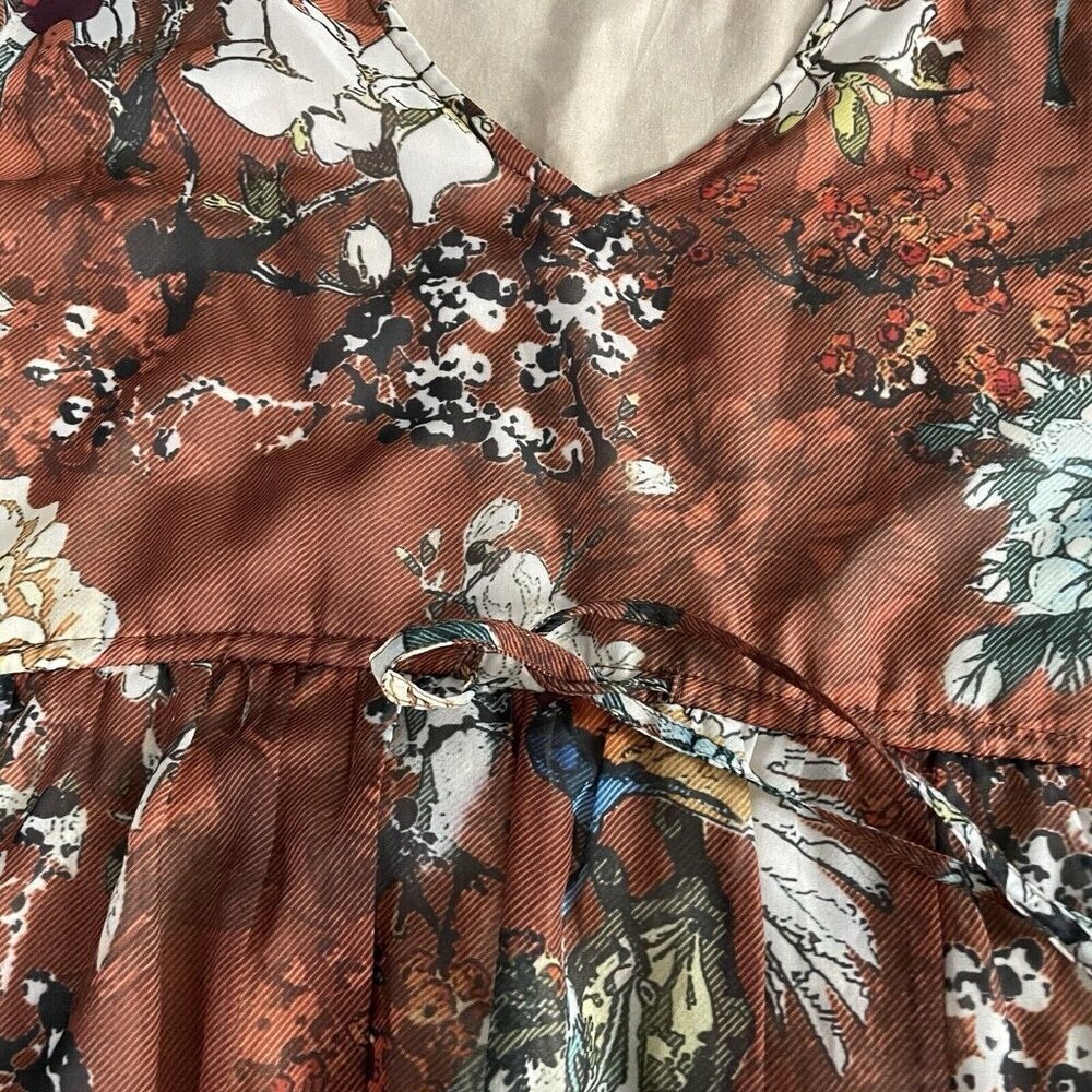 Hemant & Nandita Anthropologie Floral Sheer Midi … - image 4